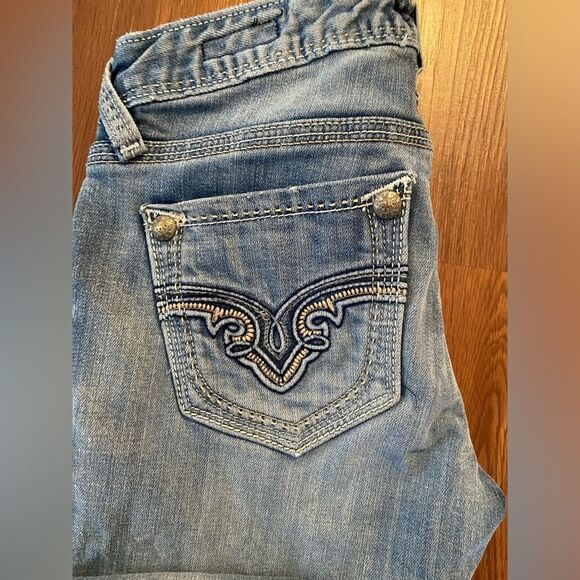 REROCK for EXPRESS Jeans‎ Skinny low rise Embellished distressed light size 0 - Picture 6 of 14